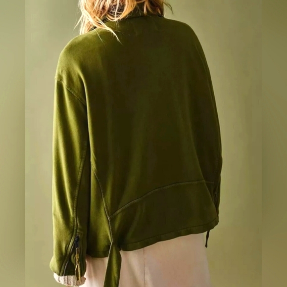 🐢 Free People- We The Free Rebel Rebel Knit Moto Jacket Top Oversized XL - Picture 6 of 17